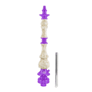 Cachimba Amazon Hookah Kaiser Marble brasileña con mástil marmolado en madera natural y aluminio inoxidable