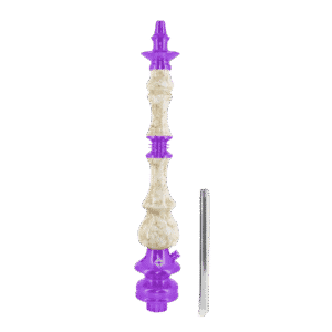 Cachimba Amazon Hookah Kaiser Marble brasileña con mástil marmolado en madera natural y aluminio inoxidable