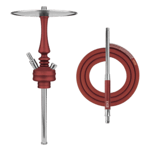 Cachimba Hoob Mars Mini rusa premium fabricada en acero inoxidable de grado superior con difusor regulable, sistema de purga integrado en el cuerpo, base de cristal de alta estabilidad, plato para ceniza, manguera y boquilla en The Good Shisha