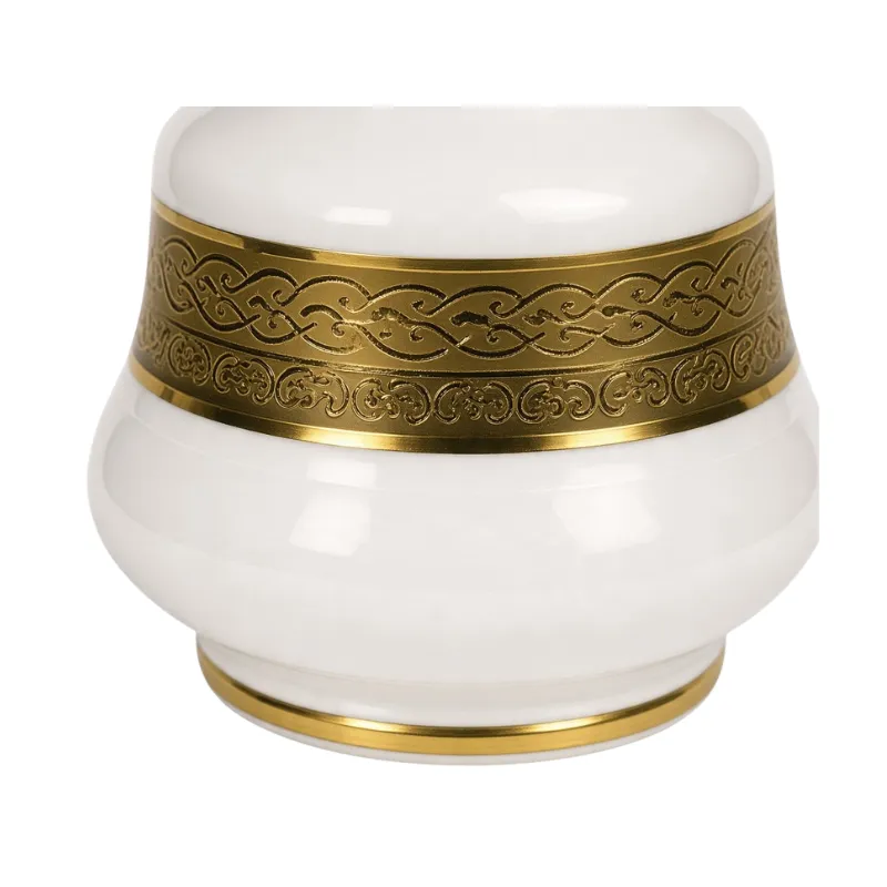 Base Egermann Brasil Waves blanca de 28 cm con detalles en oro