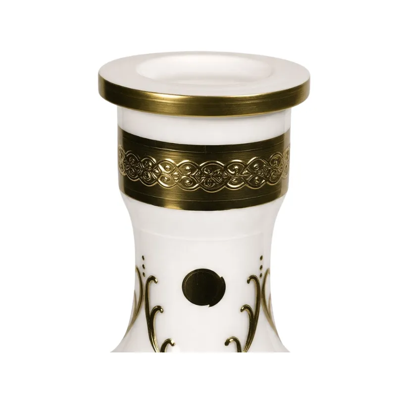 Base Egermann Brasil Waves blanca de 28 cm con detalles en oro