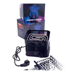 Hornillo King Coco Toaster 1000W para encender carbones de cachimba con rejilla protectora