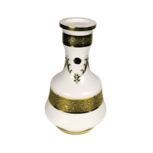 Base Egermann Brasil Waves blanca de 28 cm fabricada en cristal de bohemia con detalles bañados en oro