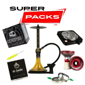 Pack El Badia Cyber con cachimba completa, gestor Provost, carbón natural y accesorios