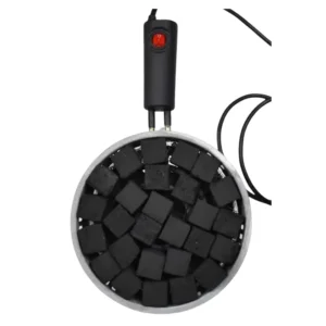 Hornillo eléctrico sartén 1000W para encender carbones de cachimba con diseño tipo sartén y patas elevadas