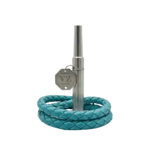 boquilla VZ Hookah Leather Turquoise de acero inoxidable