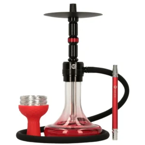 Cachimba MS Eclipse Mashisha modelo que destaca por su diseño moderno y su facilidad de uso, fabricada en aluminio ligero y resistente con tiro equilibrado, montaje sencillo y set completo que incluye mástil, base, manguera, boquilla y cazoleta en The Good Shisha