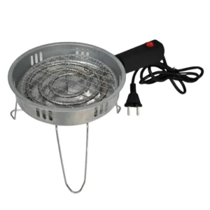 Hornillo eléctrico sartén 1000W para encender carbones de cachimba con diseño tipo sartén y patas elevadas