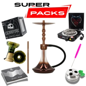 Pack cachimba MS Magma Tradi de diseño clásico con base, manguera, boquilla, cazoleta, hornillo, cazoleta TGS Nilo, gestor Provost y carbón en The Good Shisha