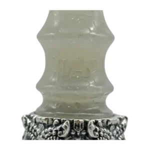 Boquilla personal TGS Velaris White en resina acrílica con tonos blancos, efecto mineral y rosario resina