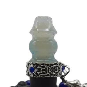 Boquilla personal TGS Velaris Blue en resina acrílica con tonos azules, efecto mineral y rosario acrilica