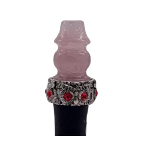 Boquilla personal TGS Velaris Pink en resina acrílica con tonos rosados, efecto mineral y rosario resina