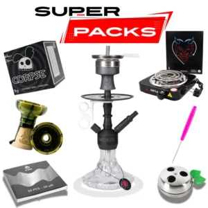 Pack cachimba Amy Deluxe Brilli S con hornillo eléctrico, carbón natural, cazoleta TGS Nilo y gestor Provost