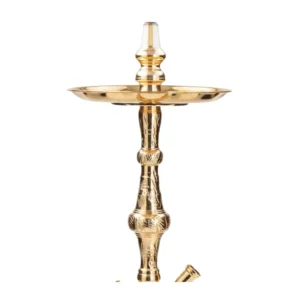 Cachimba Khalil Mamoon Taj Mahal Gold egipcia tradicional de 77 cm con mástil de latón totalmente dorado grabado a mano y base de cristal con filetes dorados en The Good Shisha