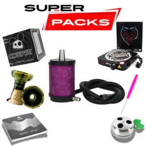 Pack Oduman Atomic Hookah con cachimba de 15,5 cm, cazoleta, carbón y gestor