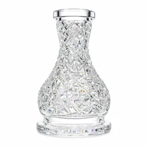 Base RF Crystal Cut Clear de cristal tallado a mano con motivo de estrellas, 21,5 cm de alto y boca de 4,5 cm