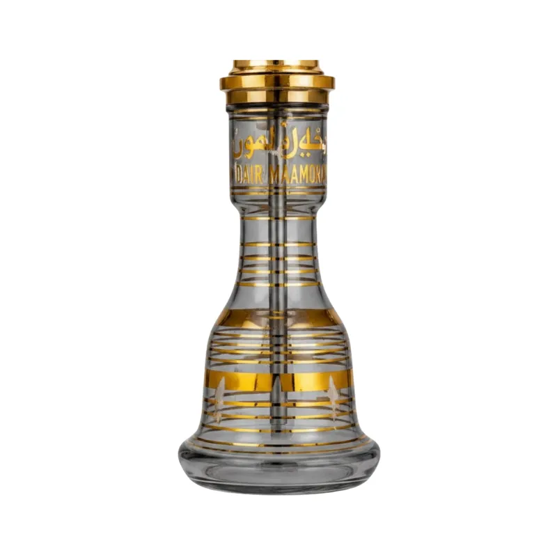 Cachimba Khalil Mamoon Single Kamanja de 62,5 cm con mástil dorado y base de cristal