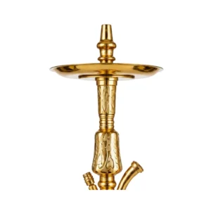 Cachimba Khalil Mamoon Single Kamanja de 62,5 cm con mástil dorado y base de cristal
