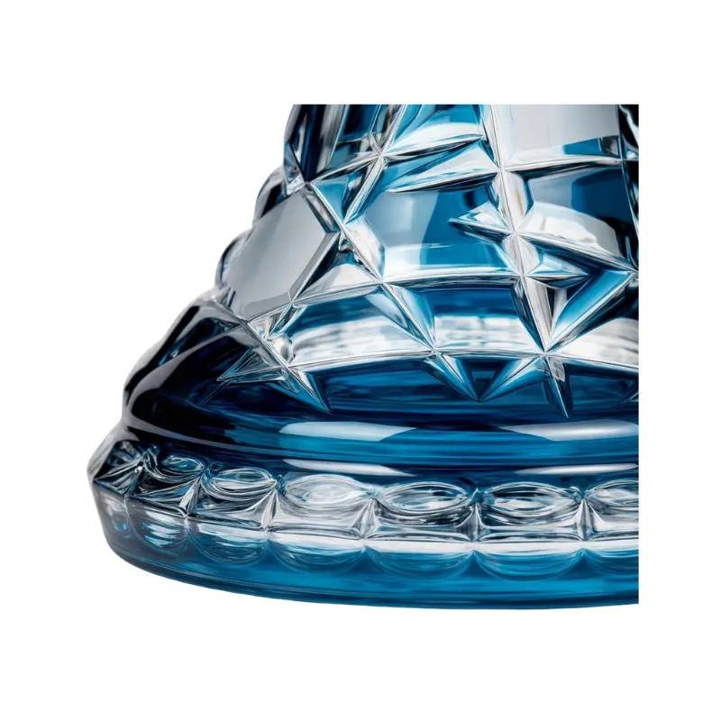 Base Caesar Crystal Small Mars Cut Blue azul de 19,5 cm