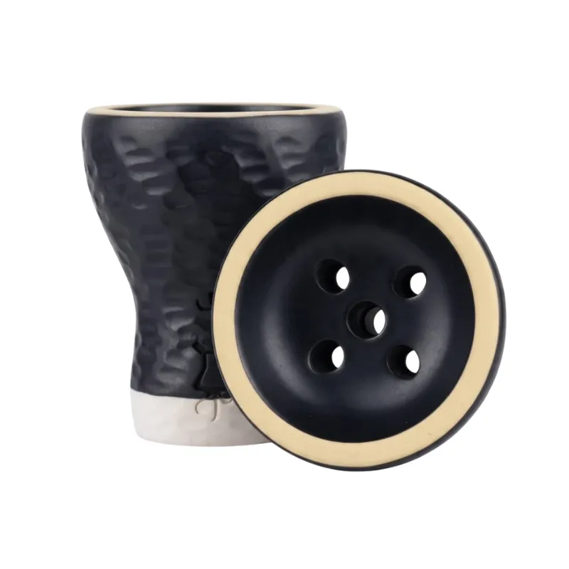 Cazoleta Elemento Novo Tradi Black de Medusa Shisha en barro blanco esmaltado