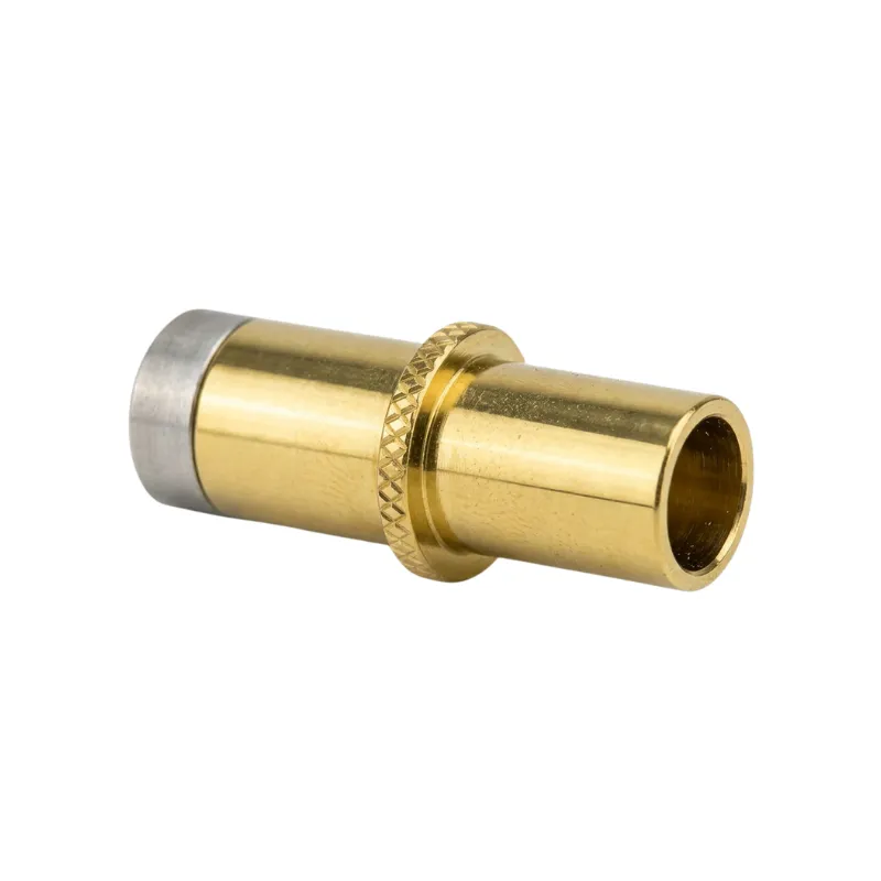Conector manguera Blade Hookah dorado con anillo moleteado y placa imantada