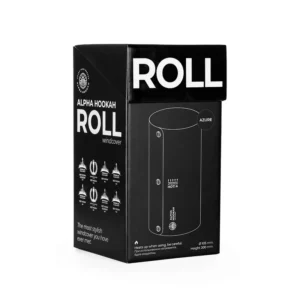 Cubrevientos Alpha Hookah Roll Black Matte de acero inoxidable con pintura termorresistente y grabado de la marca