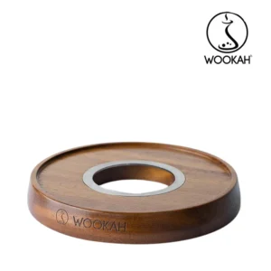 Tapete Wookah Stand Iroko de madera con aro de acero