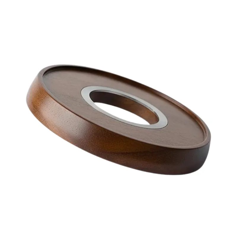 Tapete Wookah Stand Iroko de madera con aro de acero