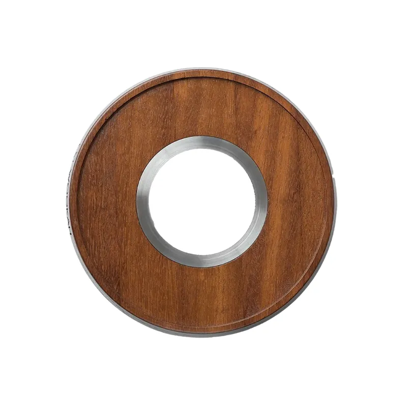 Tapete Wookah Stand Iroko de madera con aro de acero