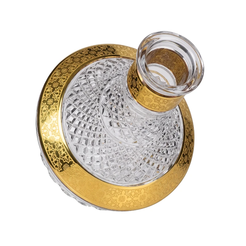 Base Caesar Crystal Small Ufo Darna Gold de cristal de Bohemia con cenefas doradas
