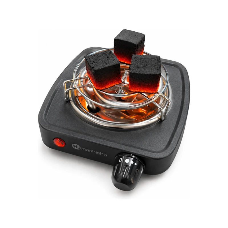 Carbones encendidos sobre el hornillo MS Classic 600W