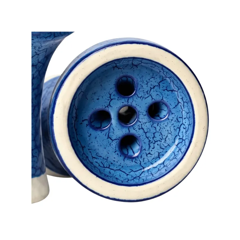 Cazoleta Elemento Agua Tradi Blue de barro blanco con 5 agujeros