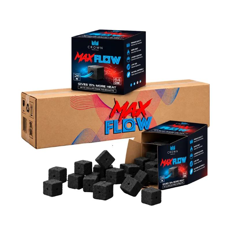Caja de 10 kg de carbón Crown Max Flow con perforación central